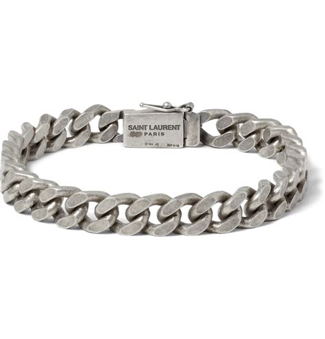 ysl silver bracelet mens|saint laurent silver bracelet.